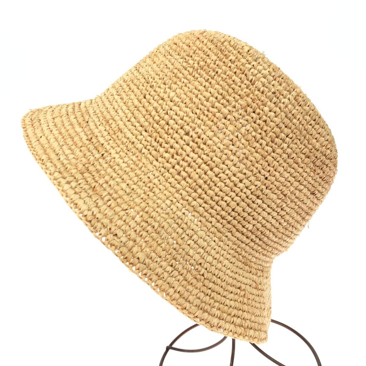 GUCCI グッチ ハット/GGマーモント L ラフィア 553574 3HE44 ベージュ