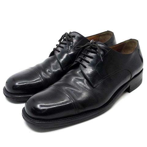 エルメス HERMES ストレートチップ ビジネスシューズ レザー ブラック 黒 42.5 約27.5 cm