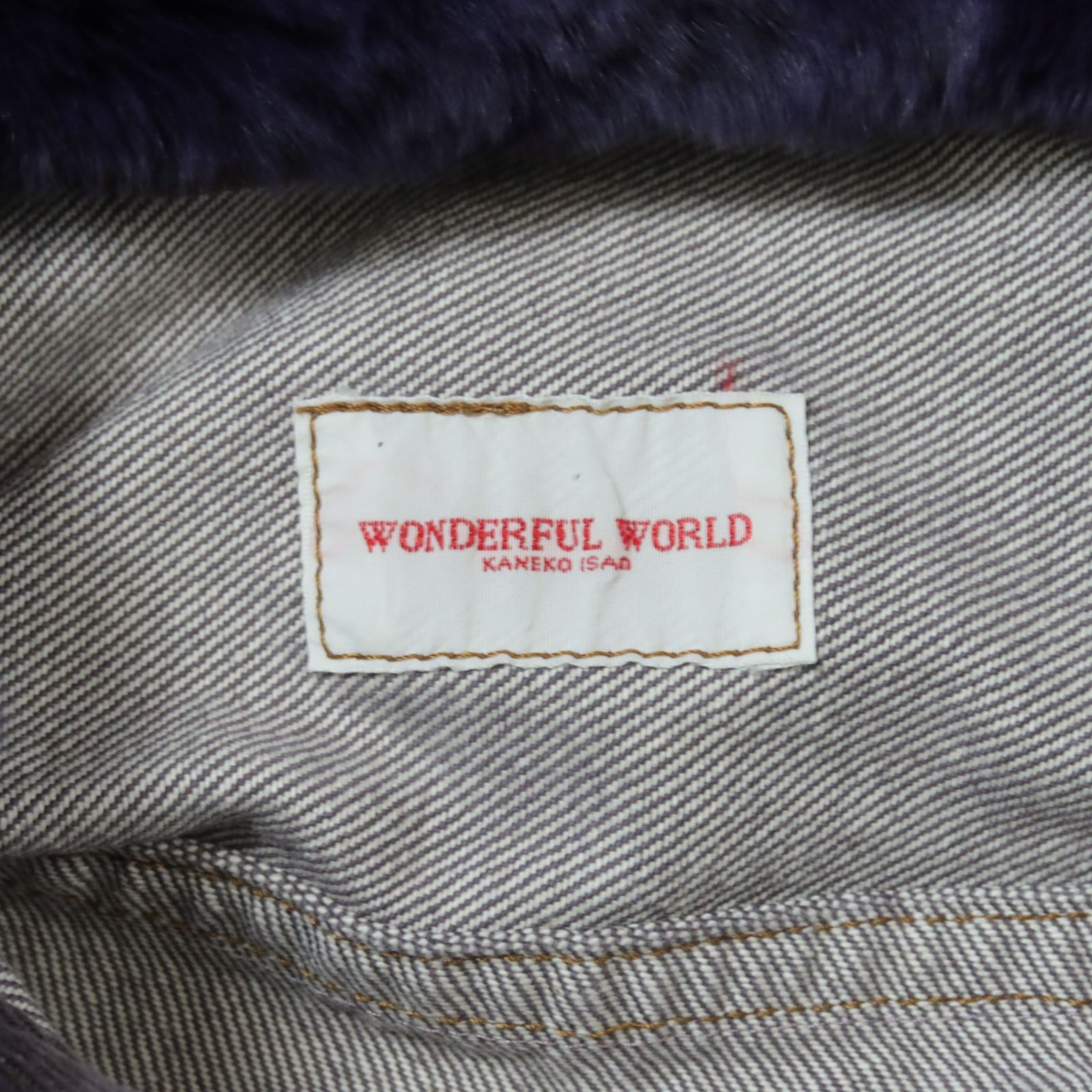 ワンダフルワールド カネコイサオ☆デニムジャケット ラベンダー系