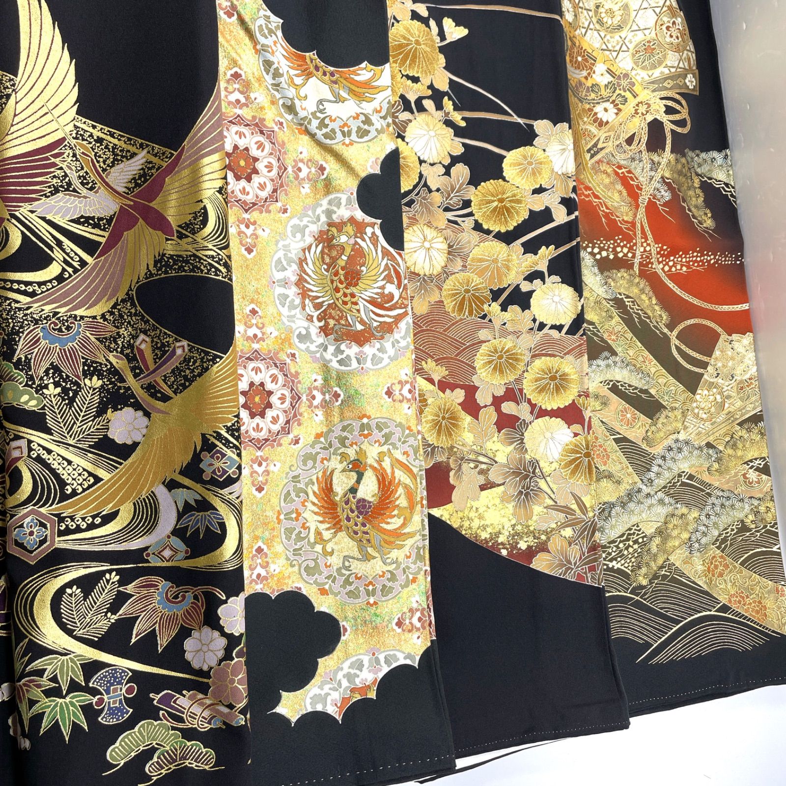 黒留袖 正絹 着物まとめ売り 同梱 リメイク用 着付け練習用 1052