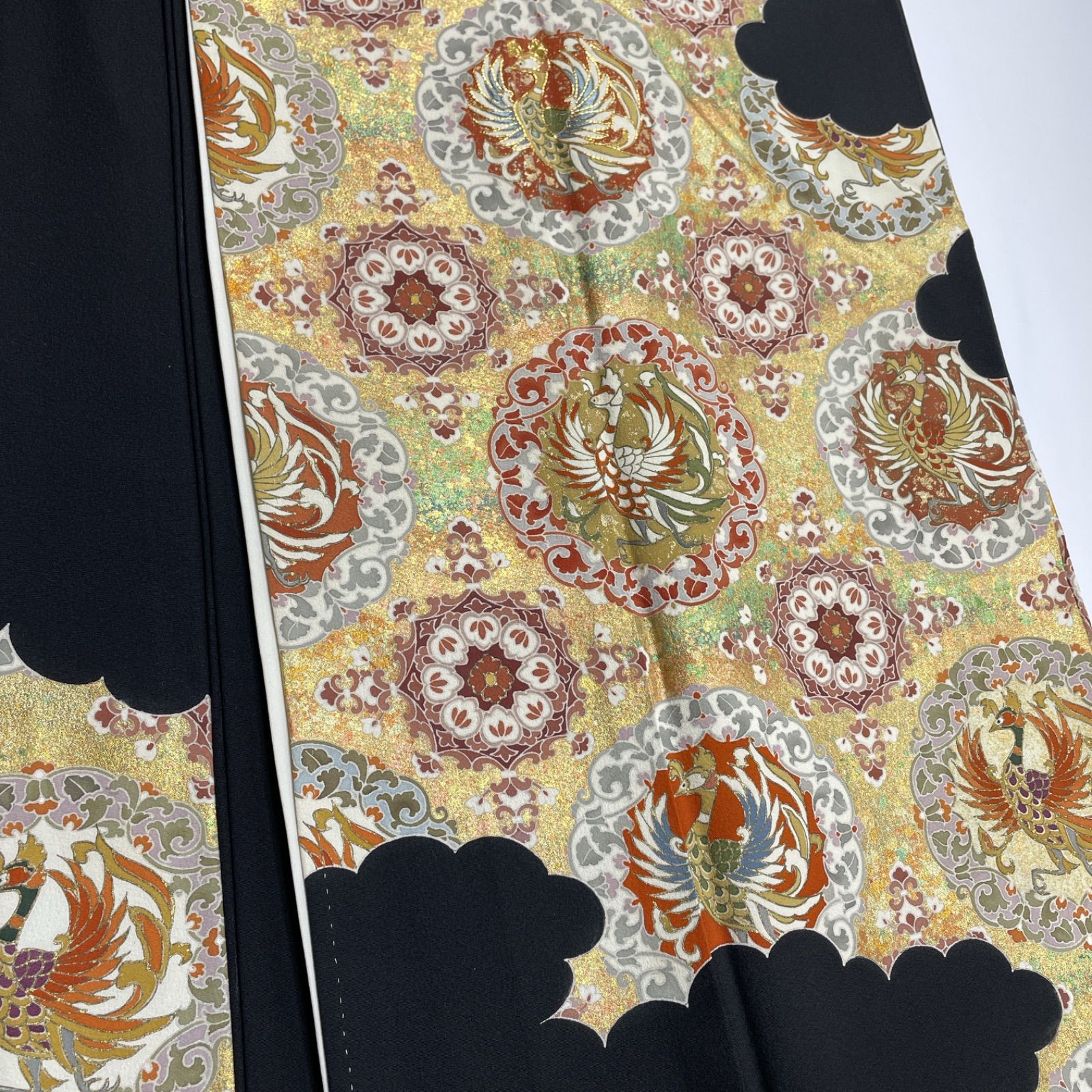  黒留袖 正絹 着物まとめ売り 同梱 リメイク用 着付け練習用 1052 黒留袖 着物