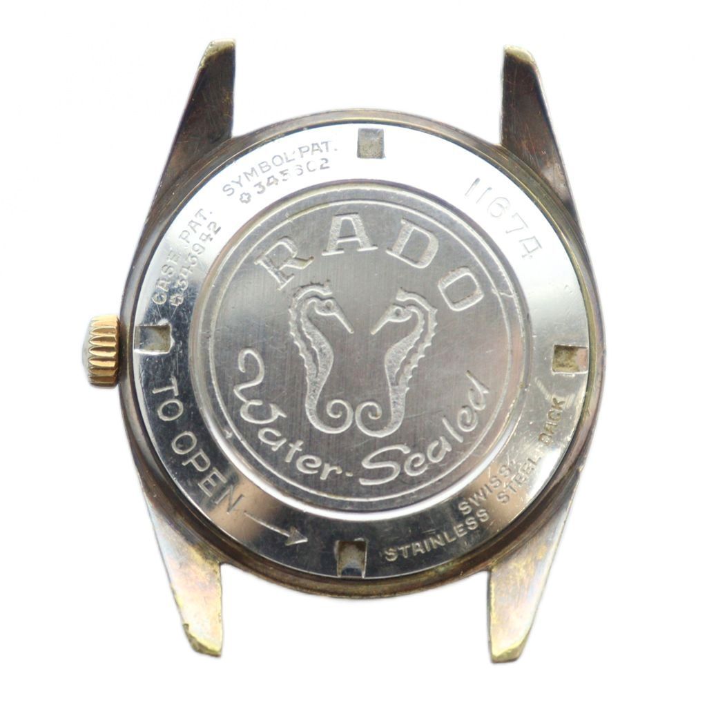 ラドー RADO 11674 G en Horse ゴールデンホース 腕時計 ヴィンテージ アンティーク ウォッチ タツノオトシゴ 自動巻き カレンダー付き デイト 30石 ゴールドカラー 金色 GY 18 |MQ