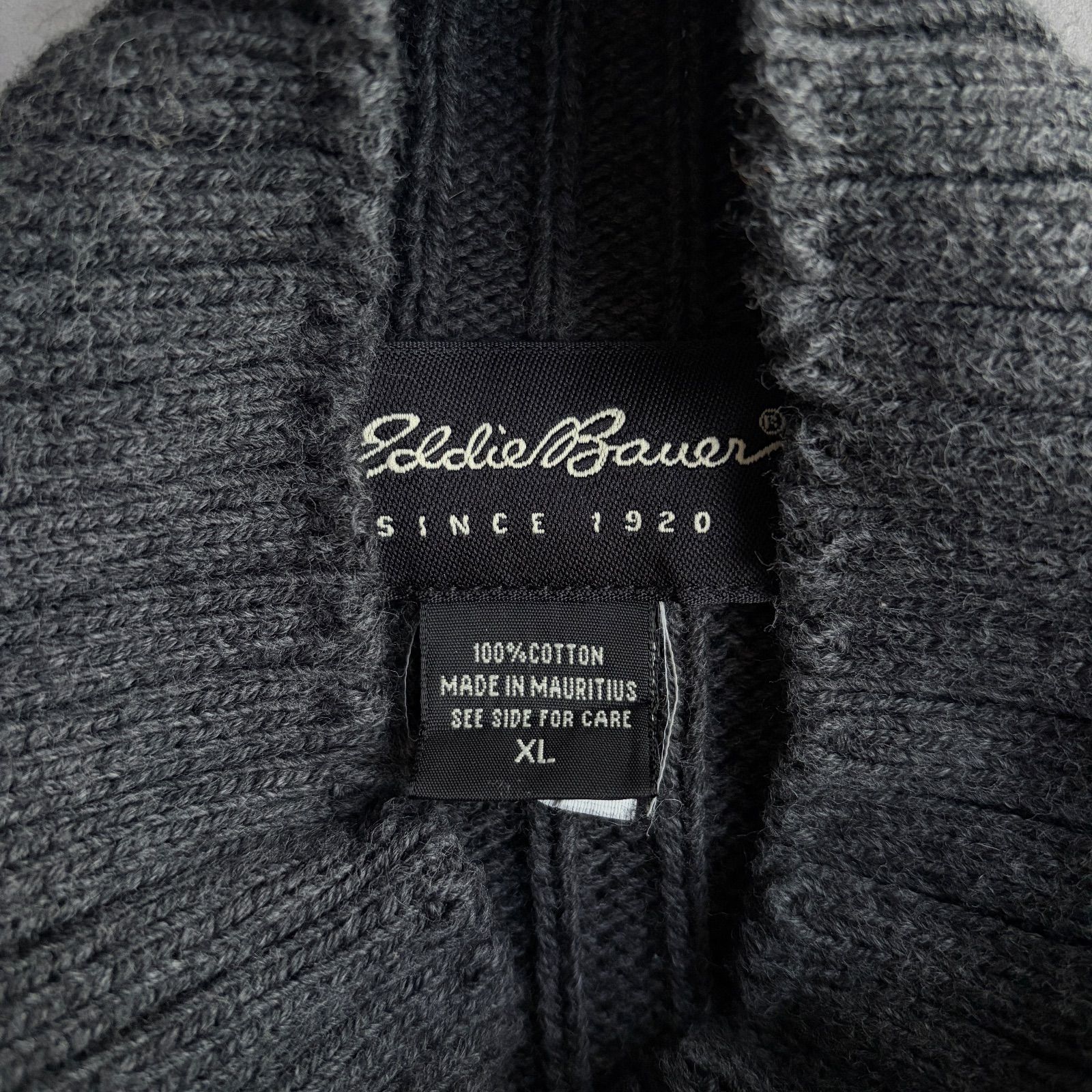 00s/Eddie Bauer/エディーバウアー/コットンニット/畦編み/モック