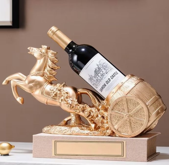 ワインホルダー ワインラック ウマ 馬 うま ゴールド ブルー 馬車 ワインスタンド おしゃれ ワインボトルラック ワイン棚 インテリア アンティーク ワイン シャンパン ボトル スタンド ディスプレイ 引越し祝い