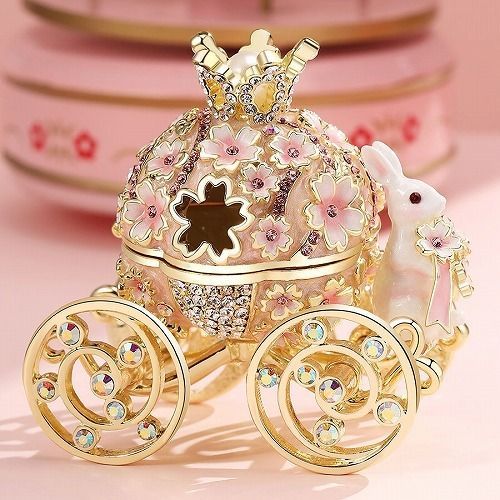  桜の馬車 うさぎ ジュエリーボックス その他 美術品 アンティーク コレクション