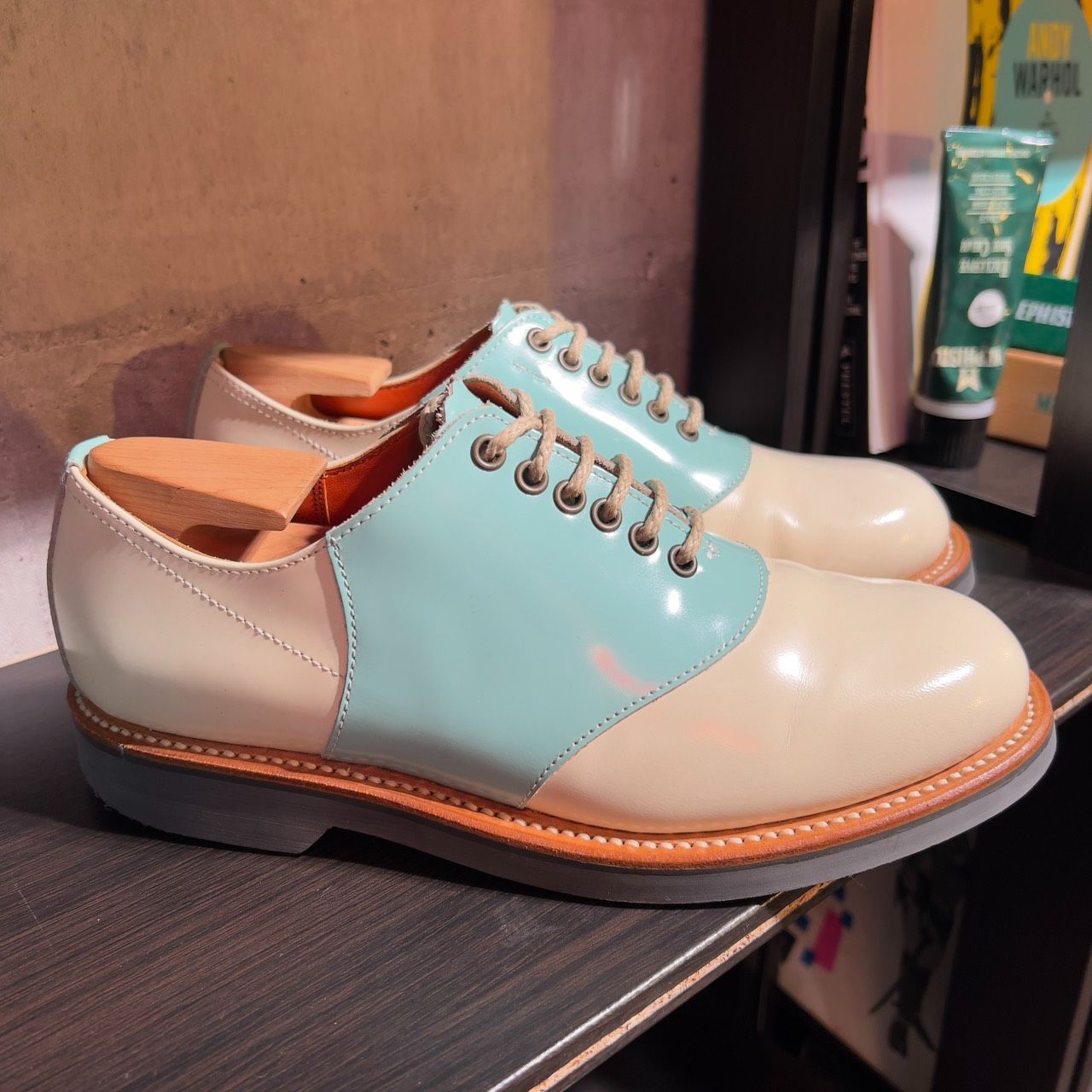 REGAL SADDLE SHOES 地域 サドルシューズ モデル メンズ 23.5 cm ライトブルー×ホワイト W 51 C リーガル