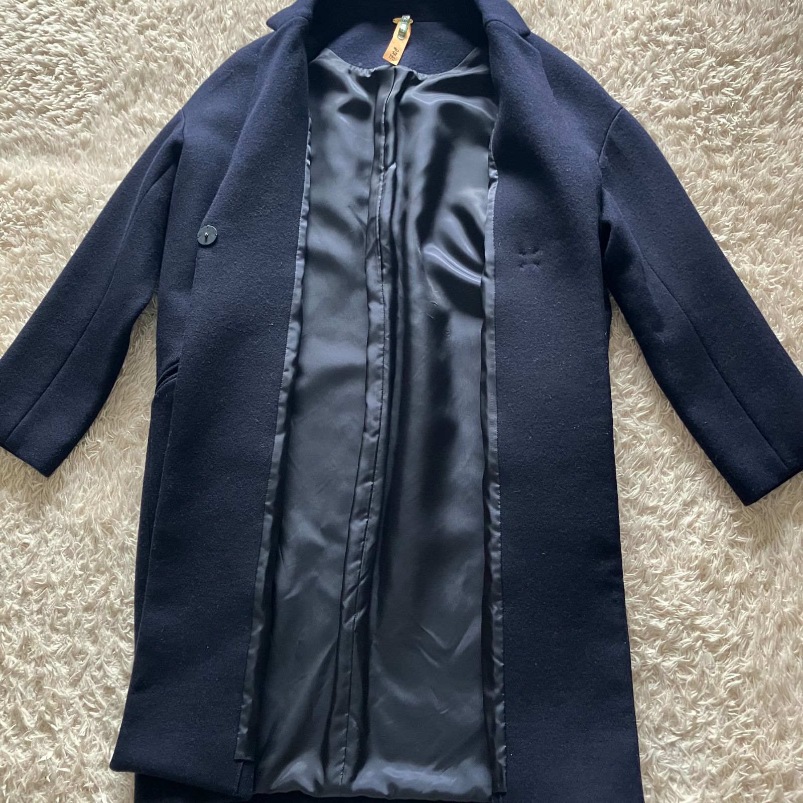 ミューズドゥドゥーズィエムクラス チェスターコート ネイビー ウール