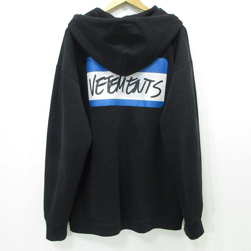| ヴェトモンベトモン パーカー hello my name is vetements hoodie ブラック サイズ L 108