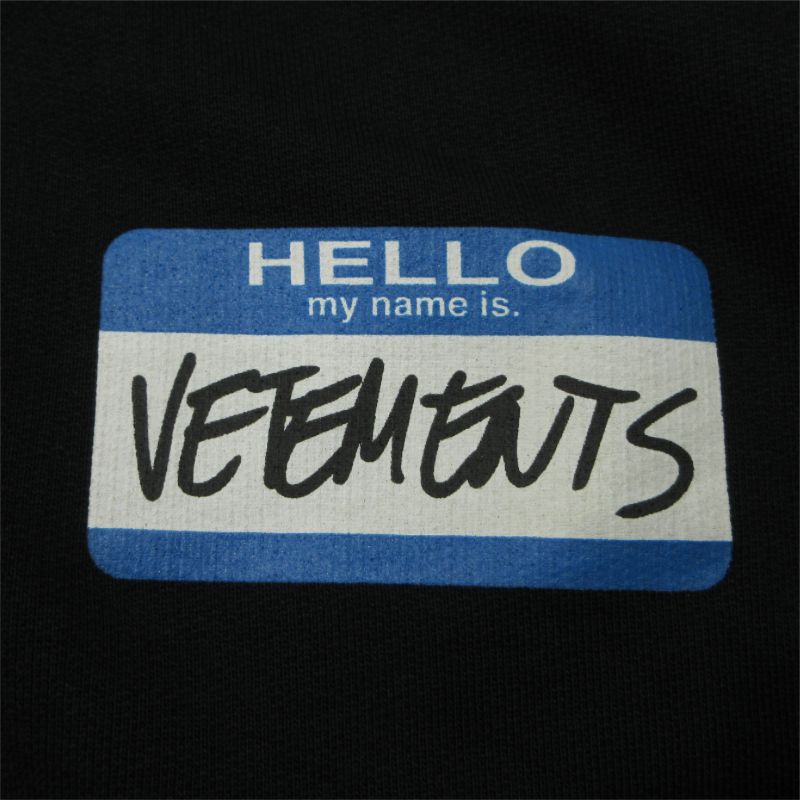  | ヴェトモンベトモン パーカー hello my name is vetements hoodie ブラック サイズ L 108 その他 メンズ