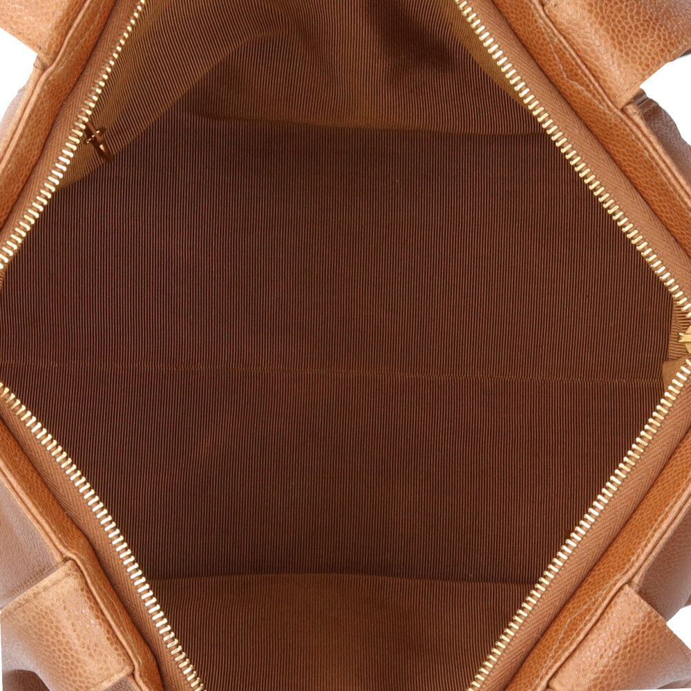 シャネル ココマーク トートバッグ キャビアスキン ブラウン