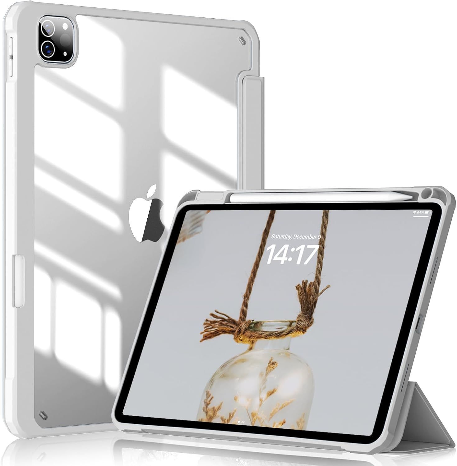 iPad Pro 11 ケース 2022/21/20 透明バックカバー Apple Pencil対応