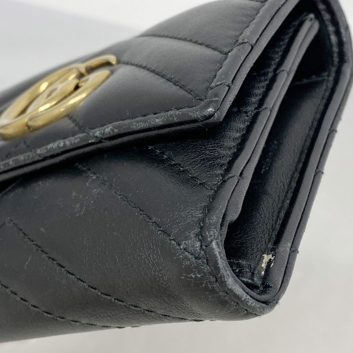 ☆SALE【5pd5389-k】グッチ 三つ折り財布 GGマーモント 474802 レザー