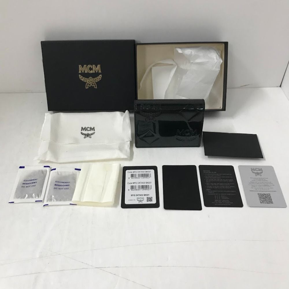08 w 14947 MCM エムシーエム BK 001 ブラック レディース 二つ折り財布 品