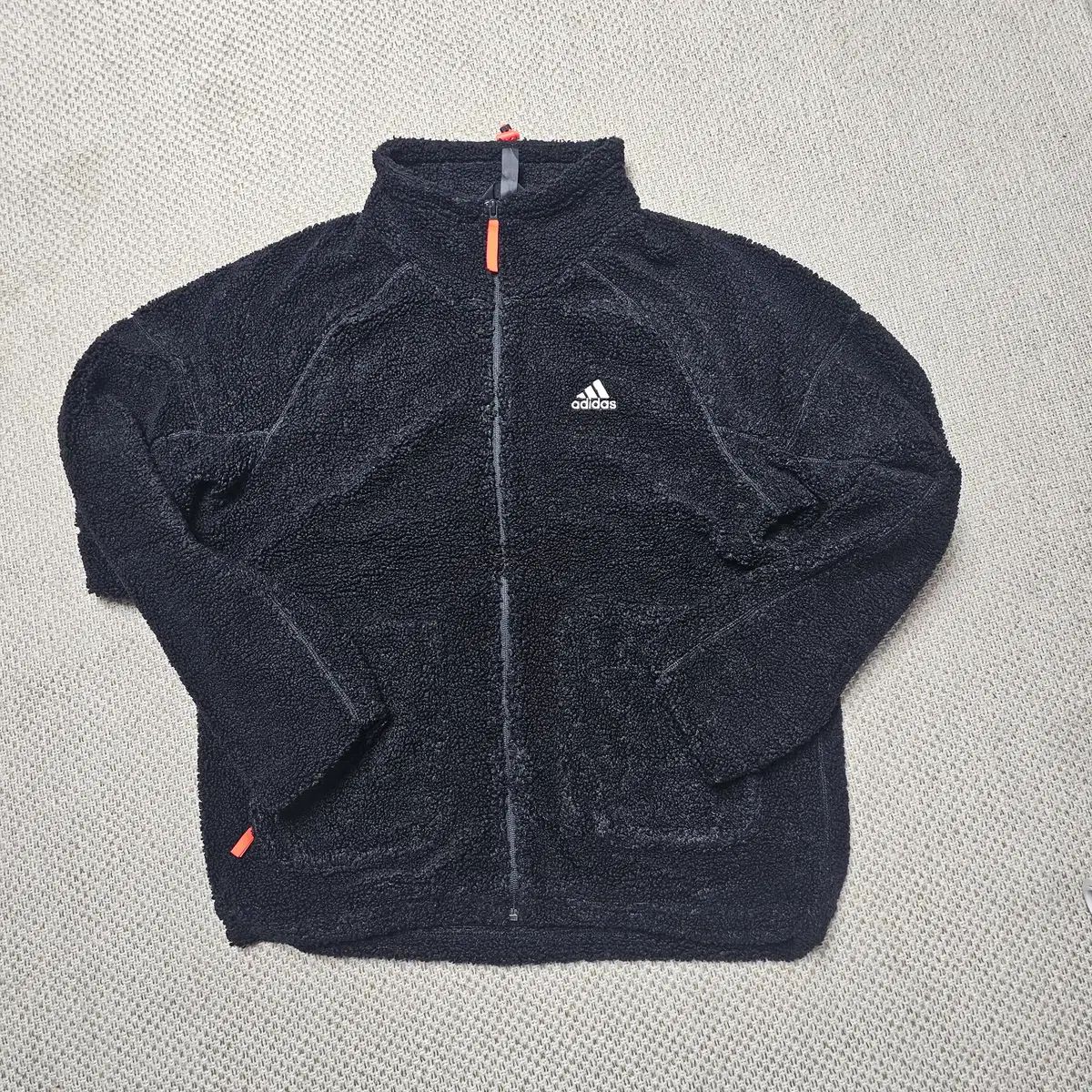 538- アディダス シェルパ フリースジャケット ブラック XL