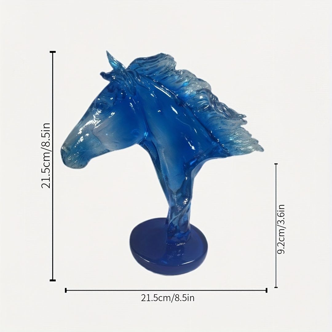  オブジェ 置物 馬の頭 うま ウマ 干支 正月飾り インテリア リビング ダイニング 玄関 寝室 装飾 オーナメント 樹脂 プレゼント ギフト オシャレ リアル 癒しグッズ ブルー ブラック 香りグッズ 置物 インテリア小物