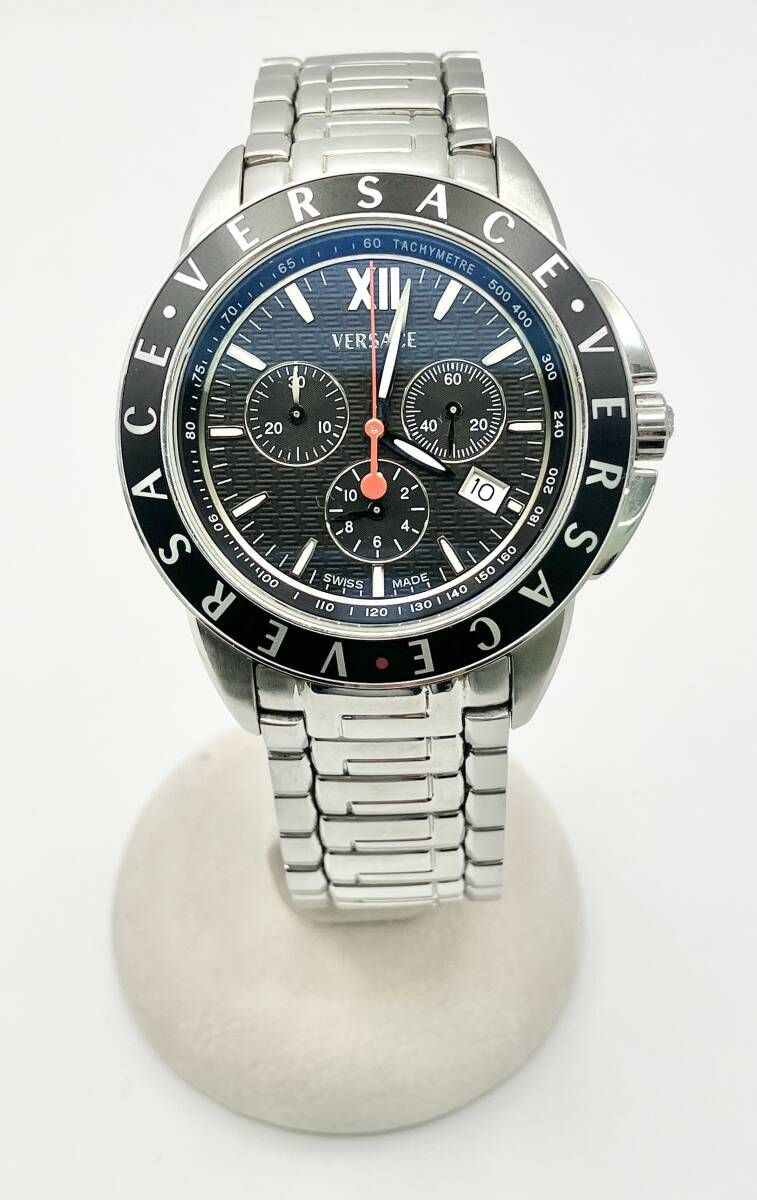 VERSACE 12 C K 470867 クォーツ 替えベゼル付属 12時間計不良