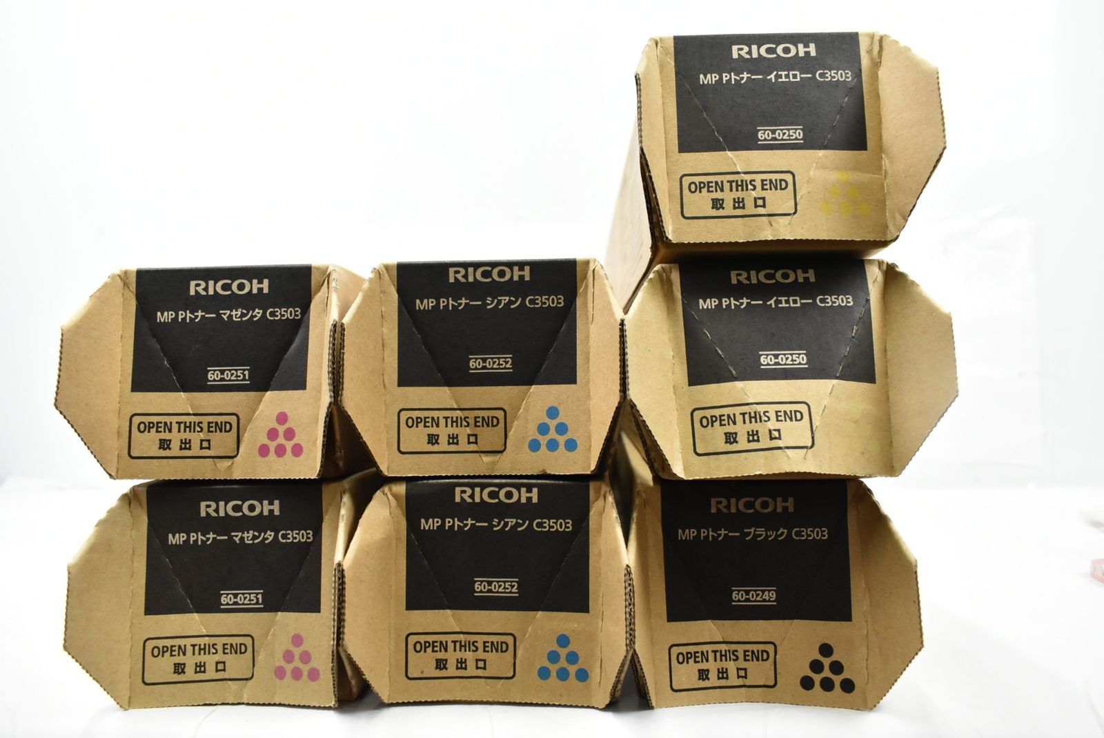 ♥ リコー トナー C 3503 7本 シアン マゼンタ イエロー ブラック RICOH L 12 byebye