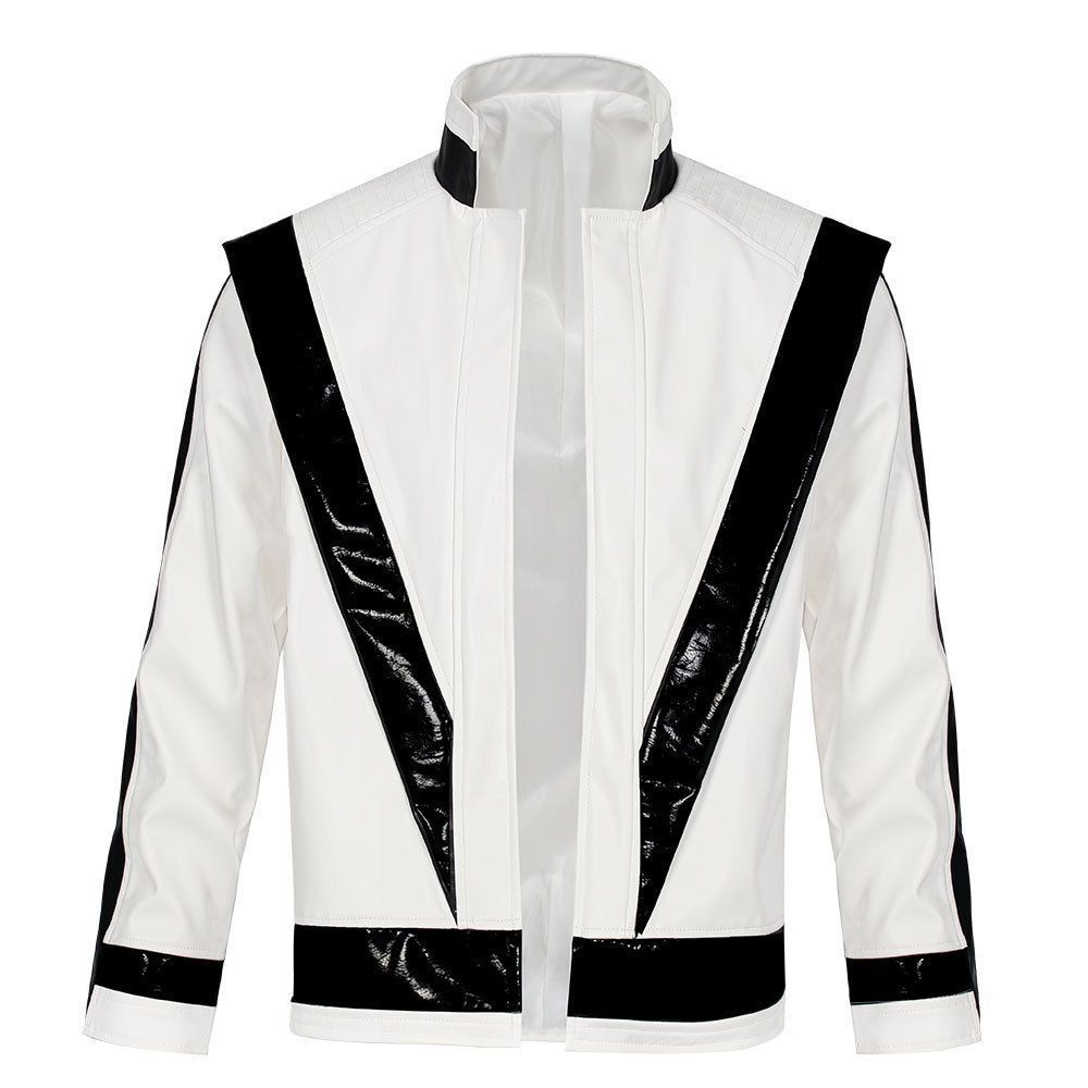 80s 音楽ファッション マイケル・ジャクソン オープンレザージャケット