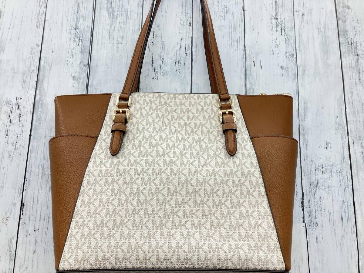 MICHAEL KORS マイケルコーチ モノグラム トートバッグ ホワイト ブラウン