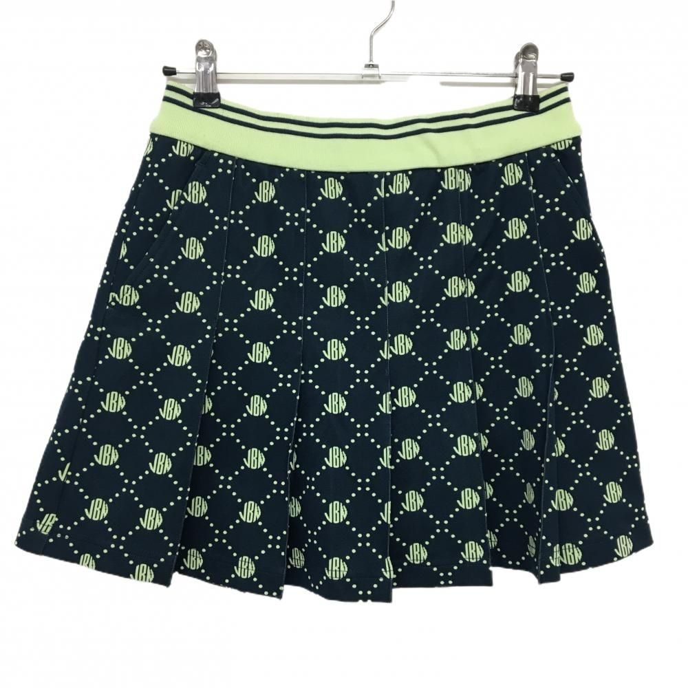 超美品】ジャックバニー プリーツスカート ネイビー×ライトグリーン