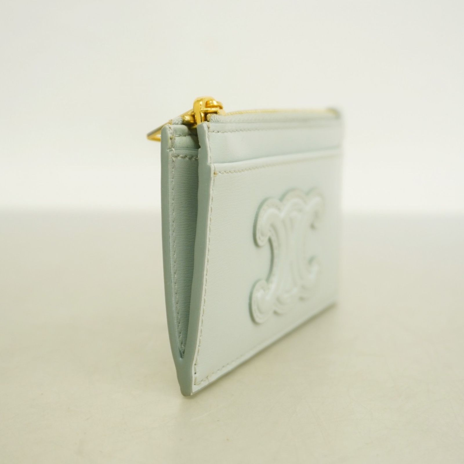 セリーヌ Celine 財布 コインケース トリオンフ レザー ブルー レディース