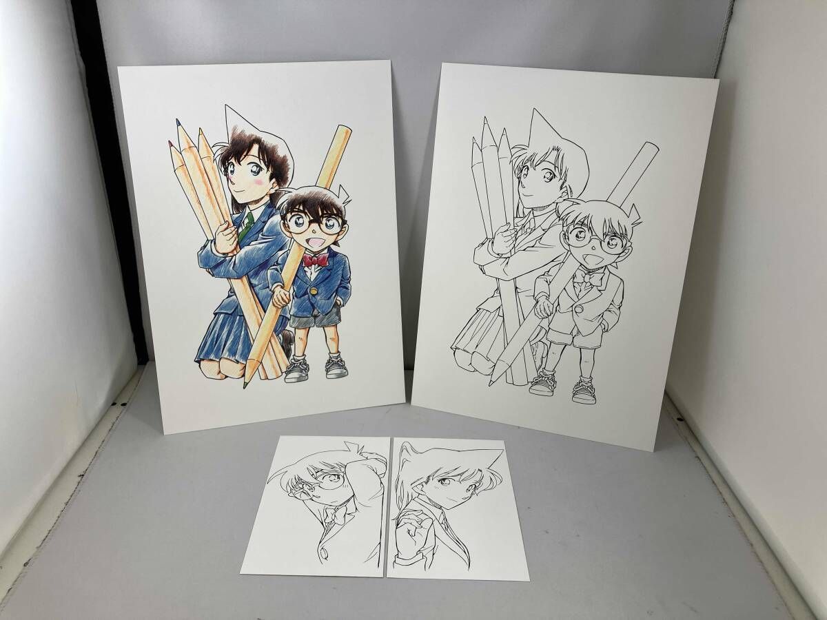 開封済み 青山剛昌 メモリアルイラスト 額装複製原画少年サンデーS