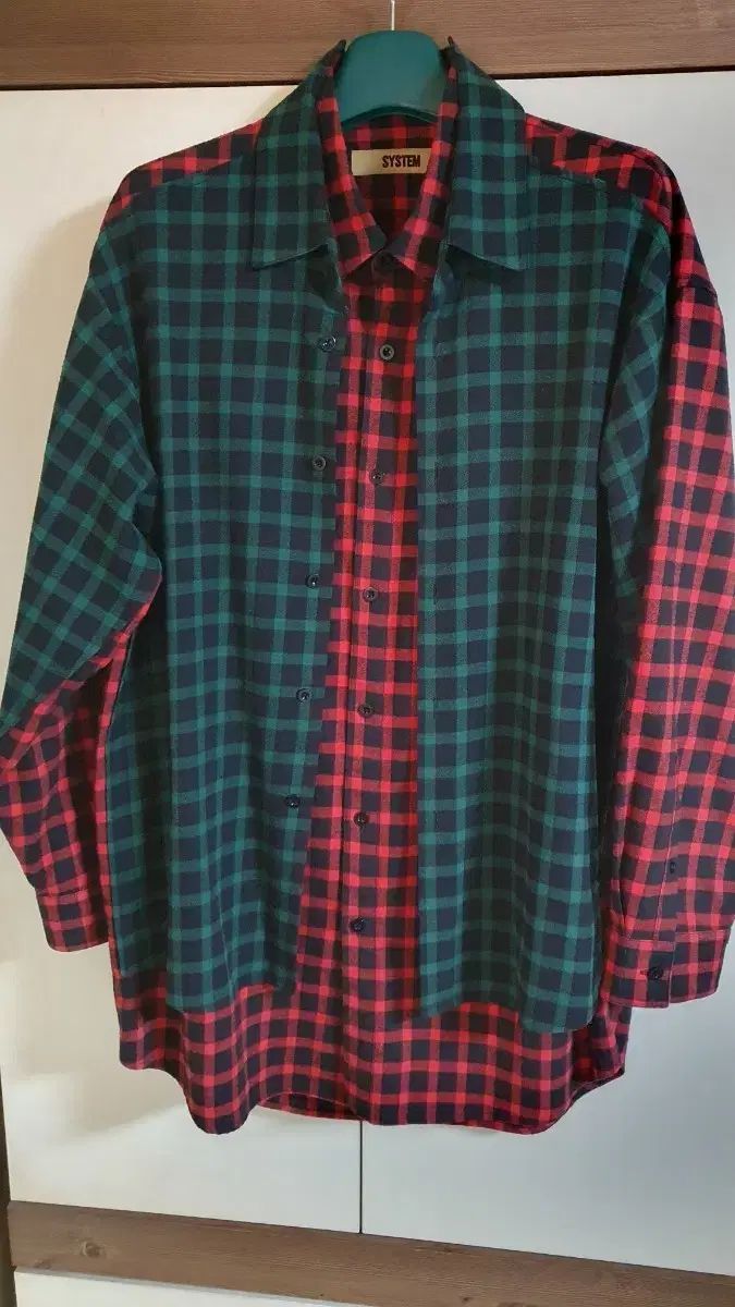 SYSTEM HOMME オーバーサイズ レイヤード シャツ チェック柄