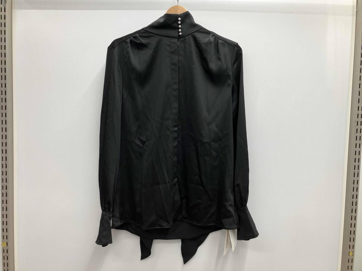 タグ付き FRAY.ID フレイ アイディー パール付ドットプリントボウタイブラウス サイズF ブラック