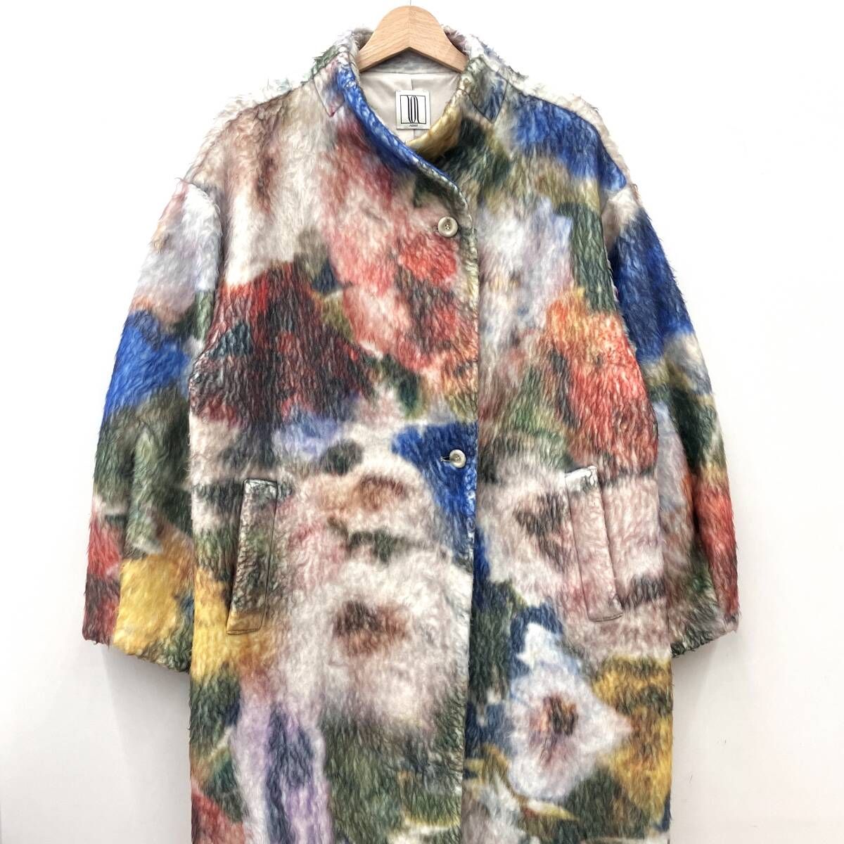 Ameri アメリ UND TEXTURE ART FLOWER SHAGGY COAT 花柄 サイズS
