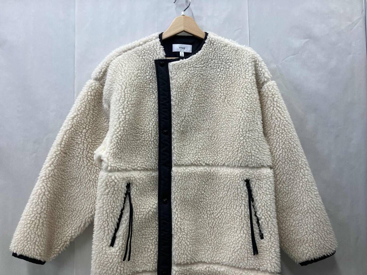 HYKE レディース フリース コート ホワイト系 サイズ1