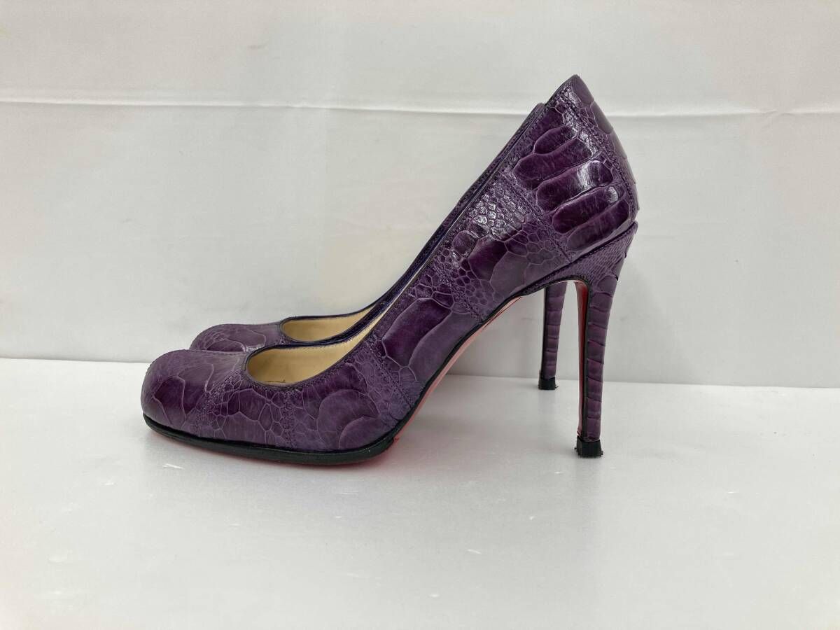 Christian Louboutin クリスチャンルブタン クロコダイル イタリア製 パンプス サイズ36 パープル 通年