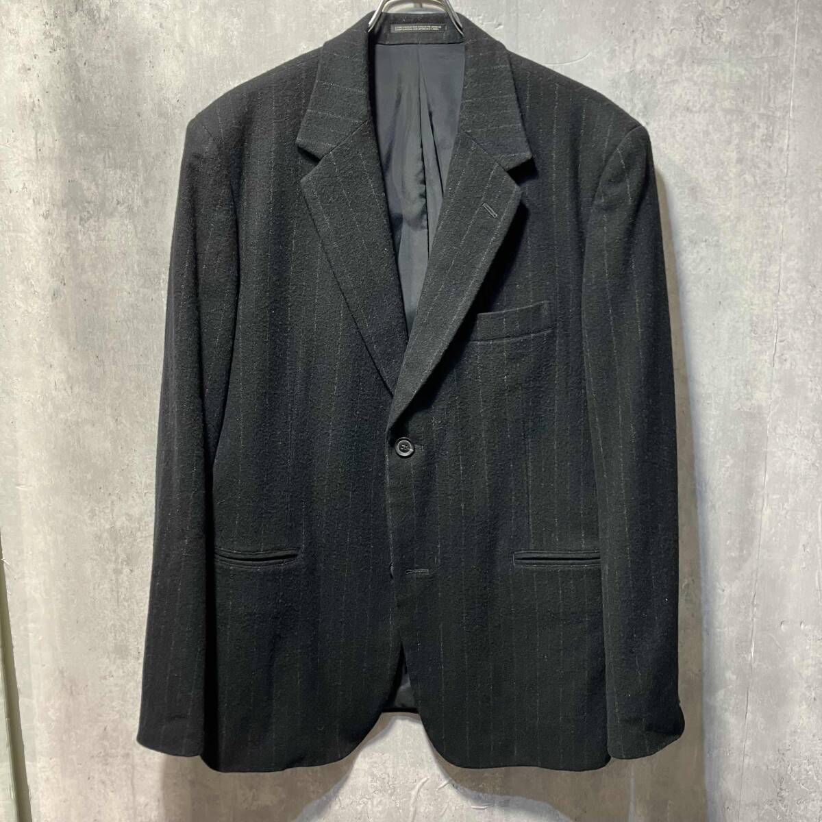 16 AW YOHJI COSTUME D HOMME フラノストライプジャケット サイズ5 HR-J 86-151 ヨウジヤマモトコスチュームドオム