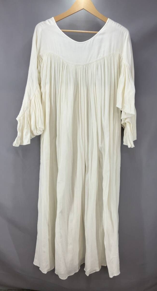 Sara Mallika サラマリカ 長袖ワンピース コットンワンピース インド製 サイズ不明 オフホワイト 通年