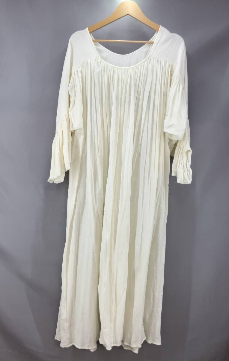 Sara Mallika サラマリカ 長袖ワンピース コットンワンピース インド製 サイズ不明 オフホワイト 通年