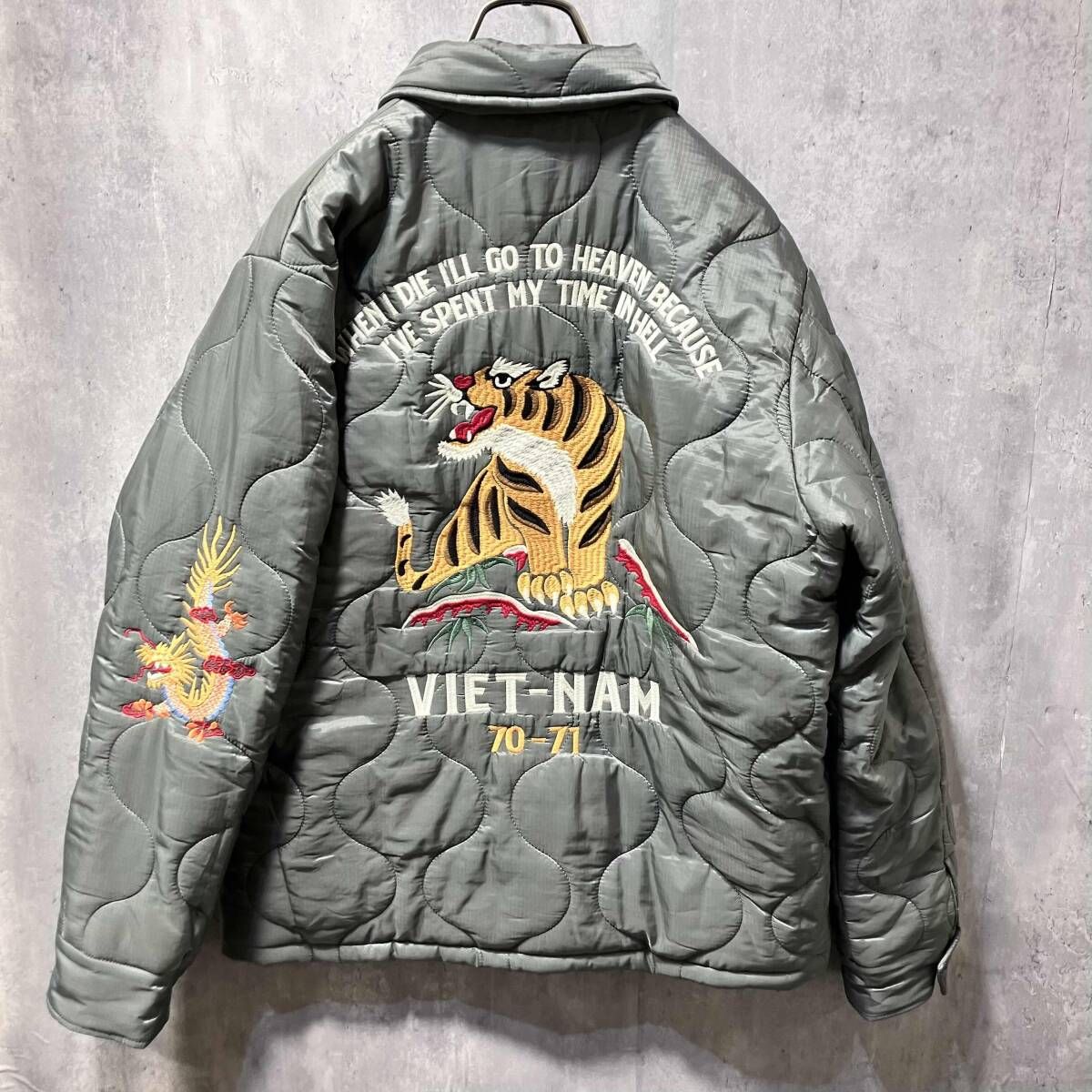 HOUSTON ベトジャンキルティングベトナムジャケット サイズL カーキ