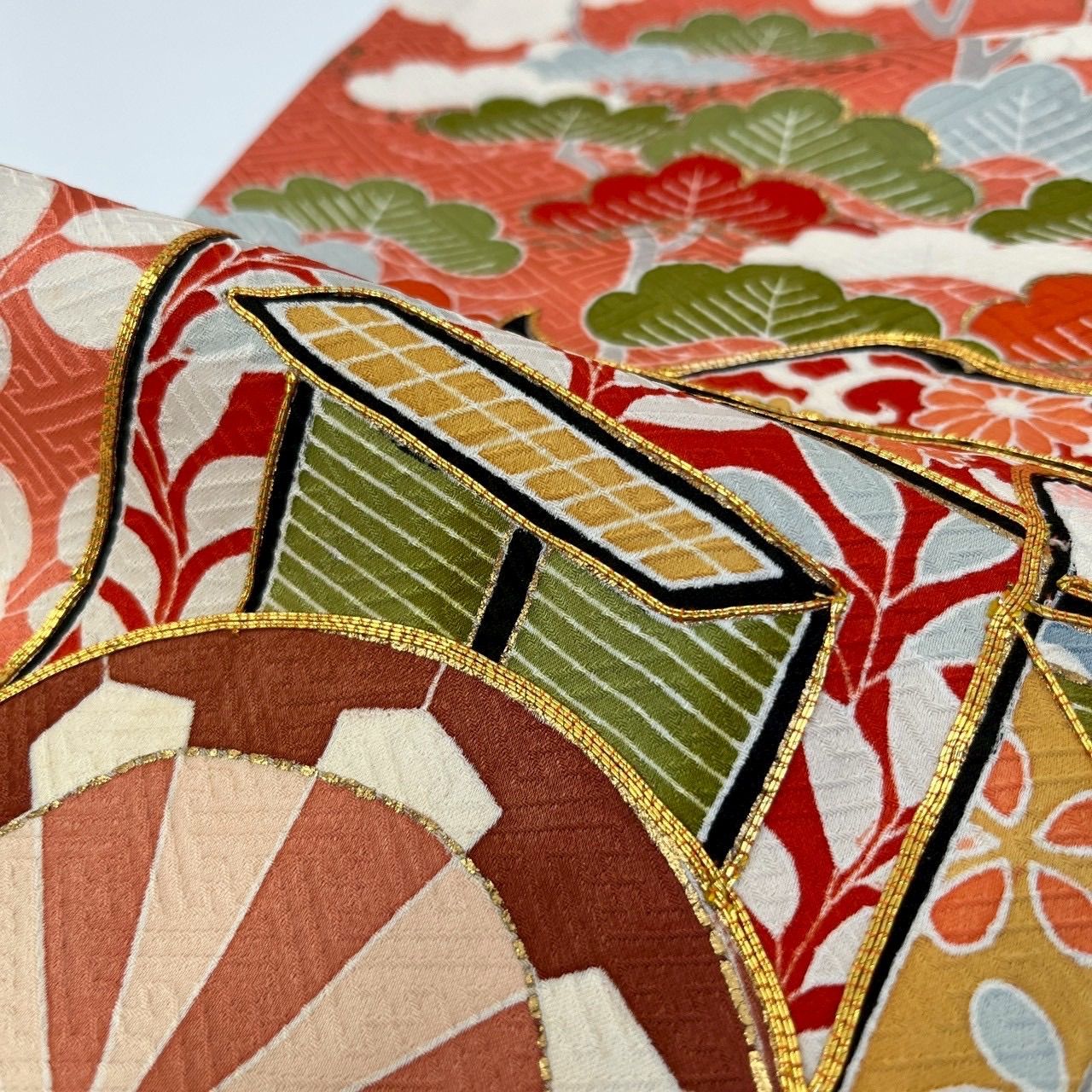 振袖 金駒刺繍 友禅 裄65 金彩 素敵な染め 正絹 着物 MK-2789 - メルカリ