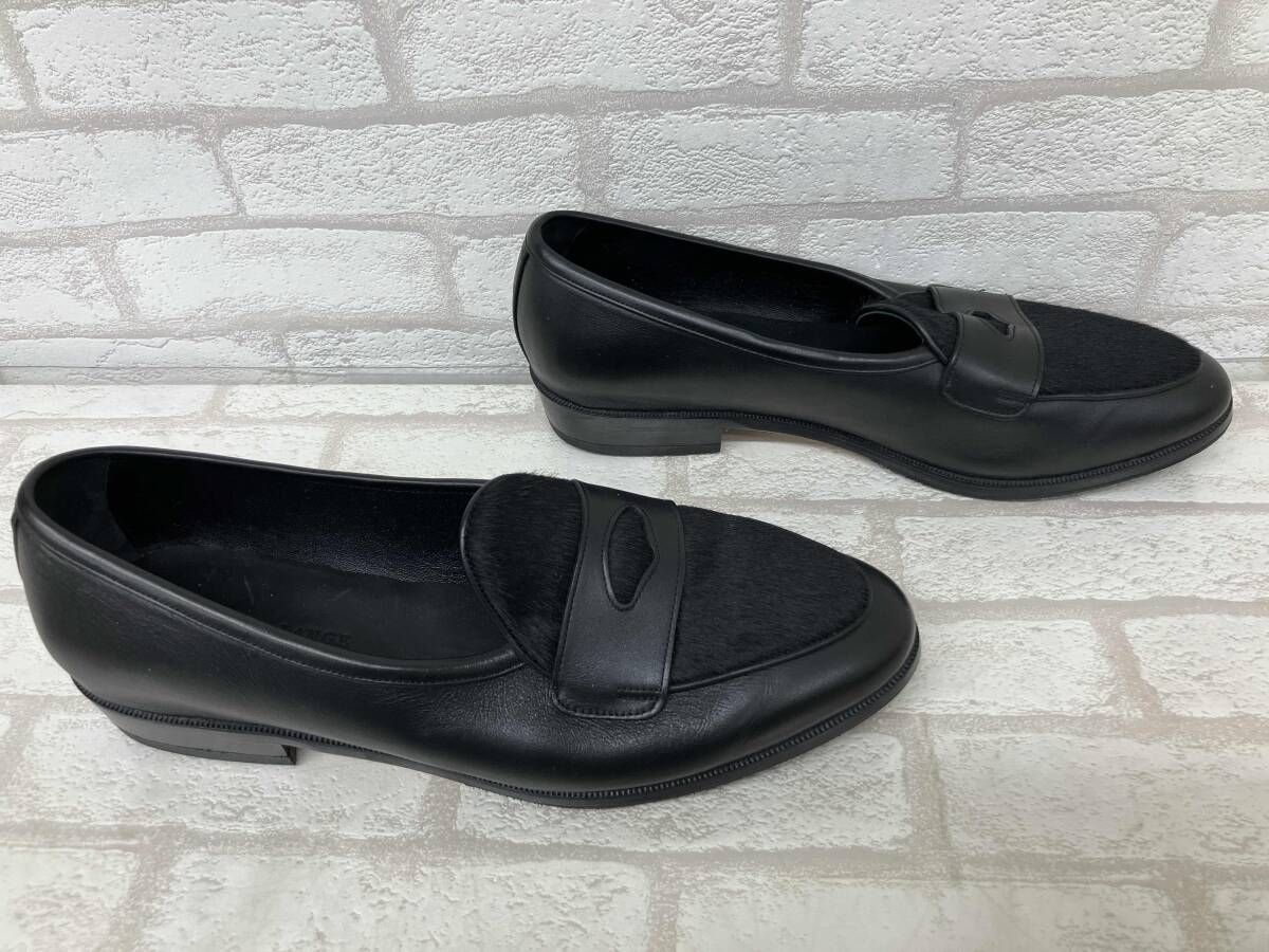  Baudoin Lange Sagan Classic Ginkgo ボードイン アンド ランジ サガンクラシックギンコ ローファー ハラコ レザー ブラック メンズ 41 その他 靴