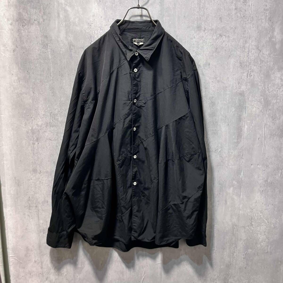 20 ss COMME des GARCONS HOMME PLUS 螺旋シャツ PE-B 016 サイズL ブラック コムデギャルソンオムプリュス