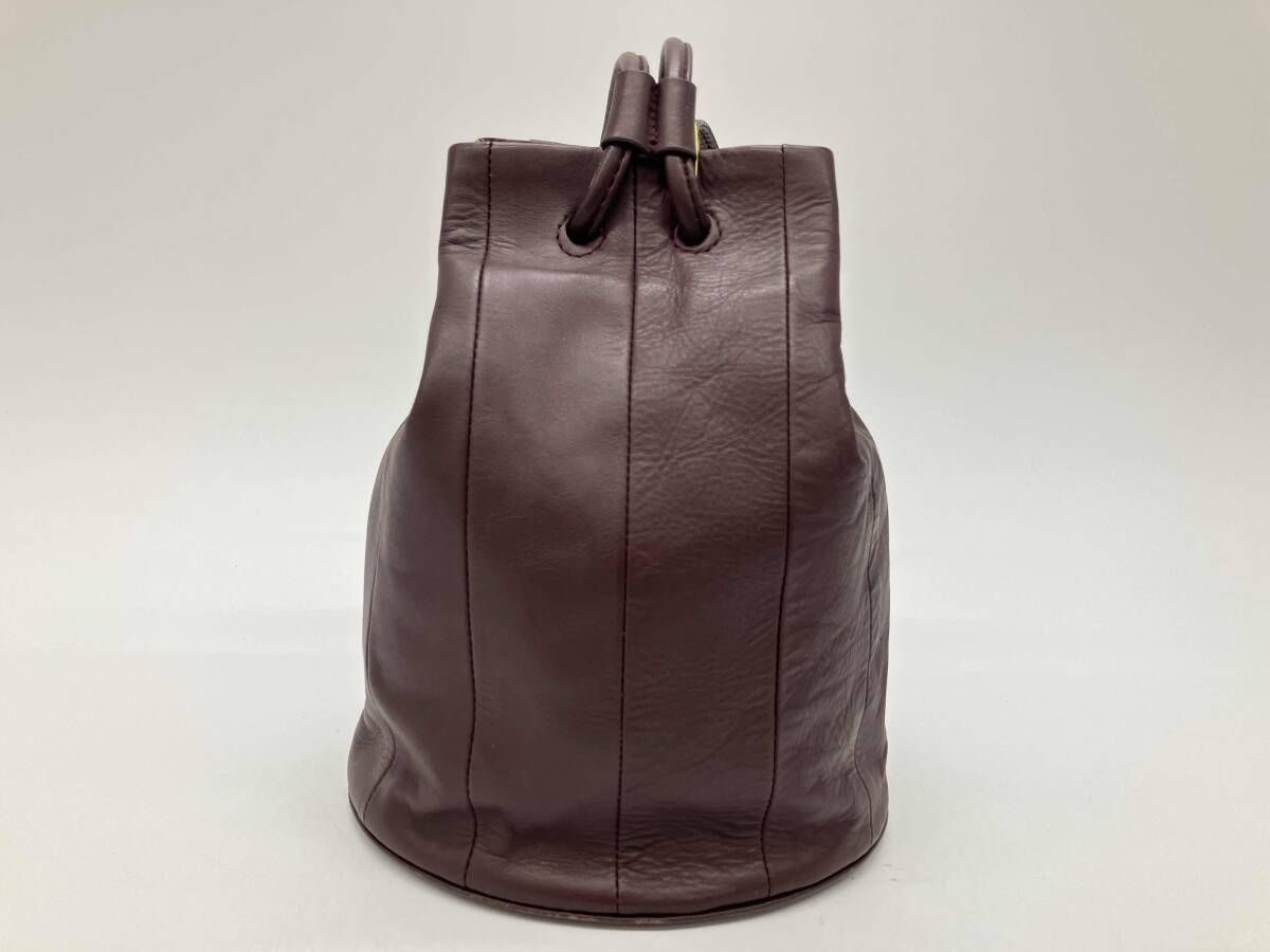 marimekko Keira マリメッコ ケイラ ショルダ-バッグ ハンドバッグ 巾着 レザ- ワインレッド レディ-ス