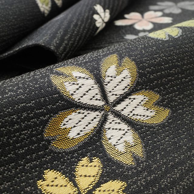 新古品】 袋帯 未使用 京都 西陣 陰山織物 箔屋清兵衛 正絹 濃グレー地