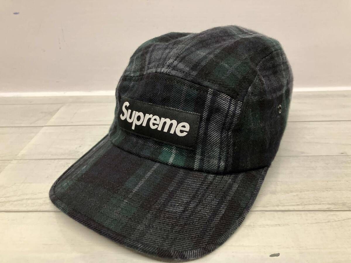 Supreme シュプリーム キャップ 帽子 チェック柄 緑色 グリーン 通年