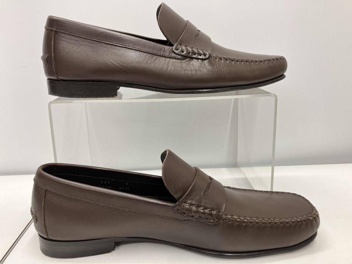  ZEGNA エルメネジルド ゼニア ドレスシューズ ローファー ブラウン サイズ EEE 9 ローファー ブーツ 革靴