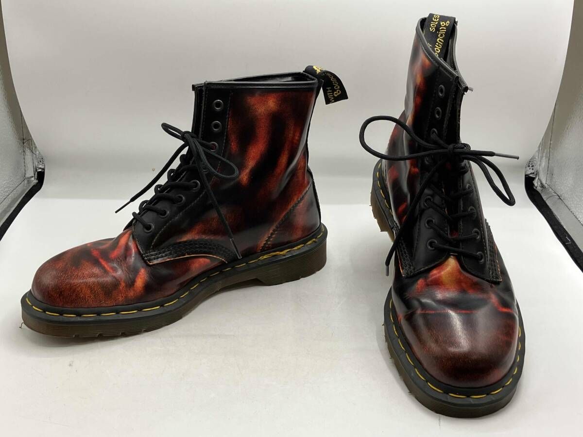 Dr.Martens ドクターマーチン ワークブーツ フレイム 28.5 cm ボルドー系まだら柄風
