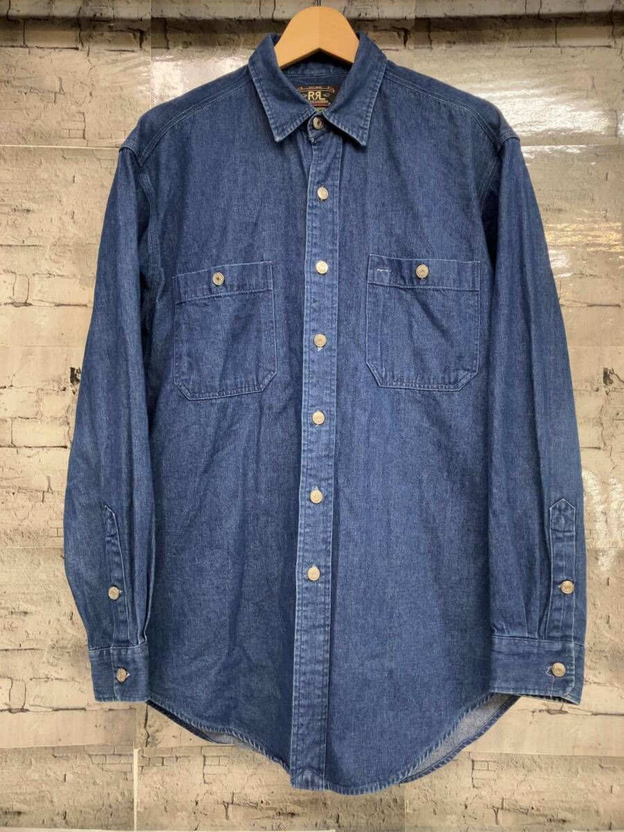 RRL RALPH LAUREN ダブルアールエル 長袖シャツ 三つ星 デニムシャツ サイズS ネイビー