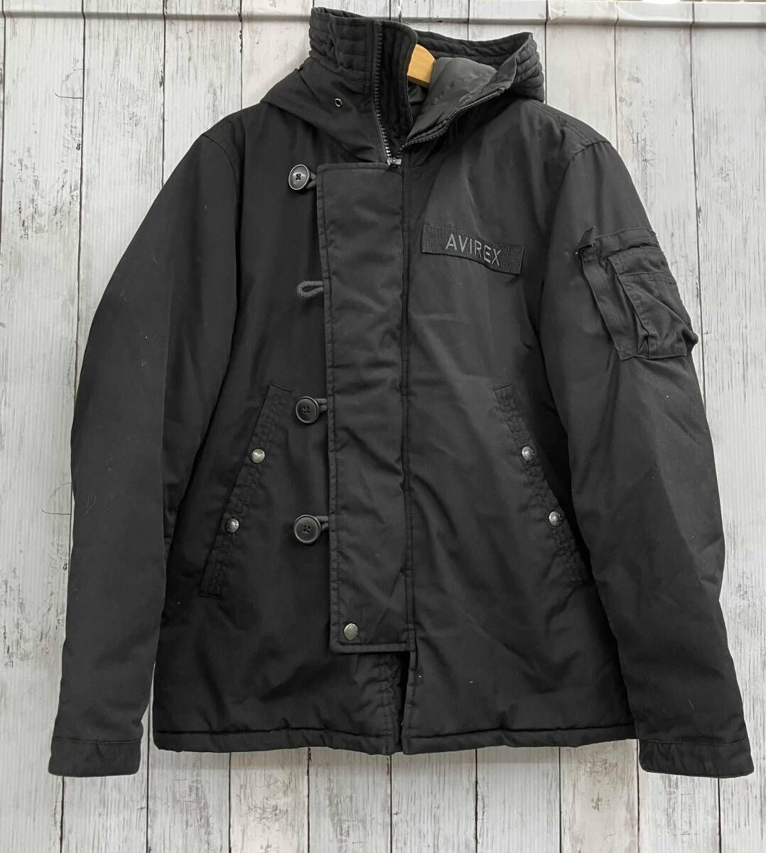 AVIREX アヴィレックス|ミリタリージャケット|サイズM|ブラック|6172190|ボタン一箇所無し