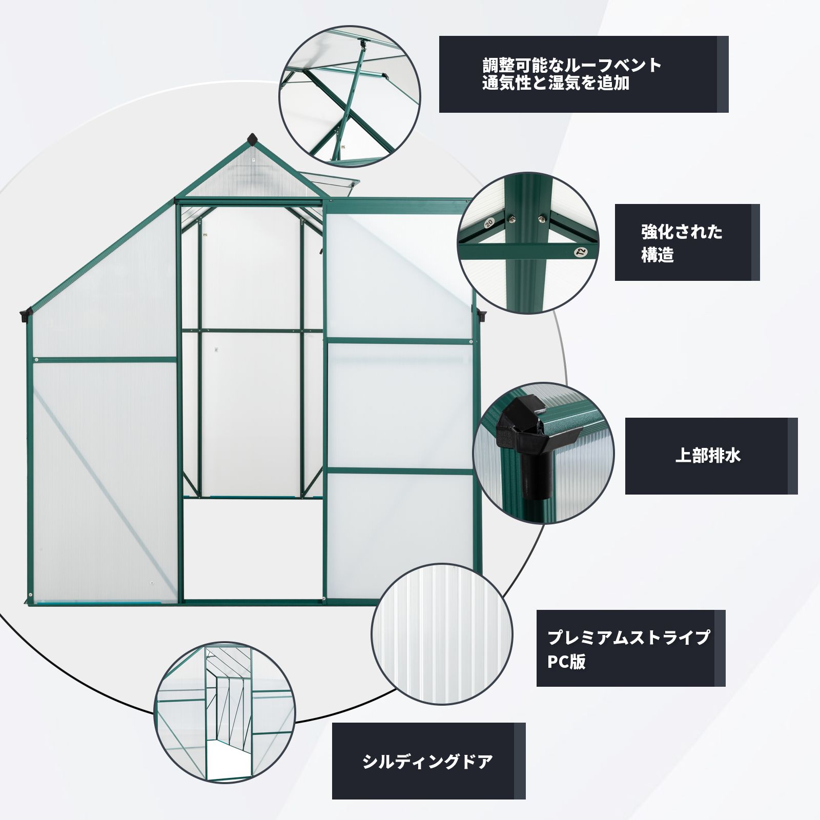 温室 保温 温室棚 収納庫 園芸用 ビニールハウス 頑丈 耐久性の高い温室 植物 温室 保温 温室棚 収納庫 園芸用 188*310*195cmビニールハウス 頑丈