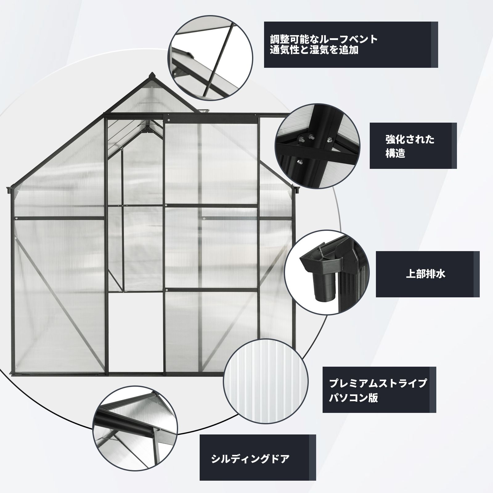 温室 保温 温室棚 収納庫 園芸用 188*310*195cm ビニールハウス 頑丈
