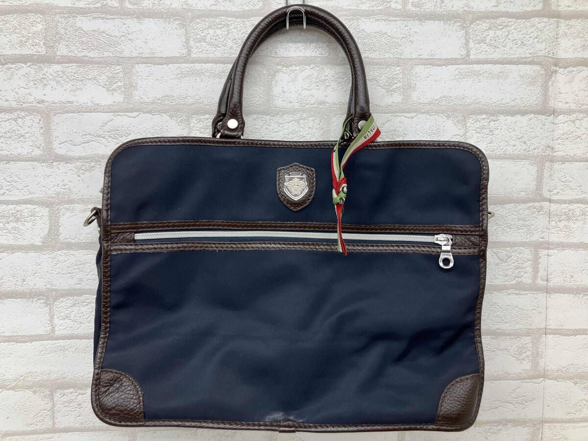 オロビアンコ ブリーフケース トートバッグ ショルダー付属 2 way ネイビー メンズ ビジネス 通勤