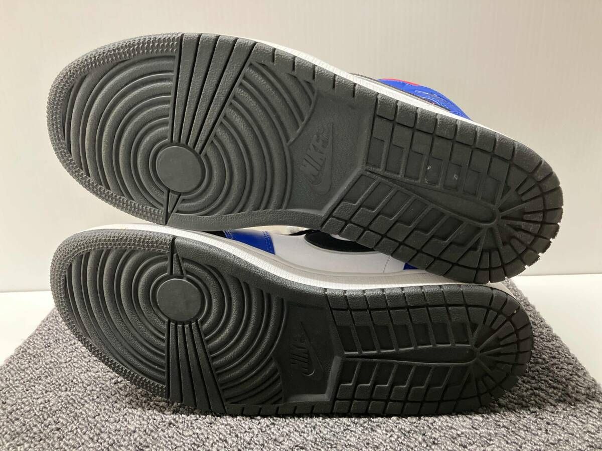 ブルー×レッド ハイカットスニーカー