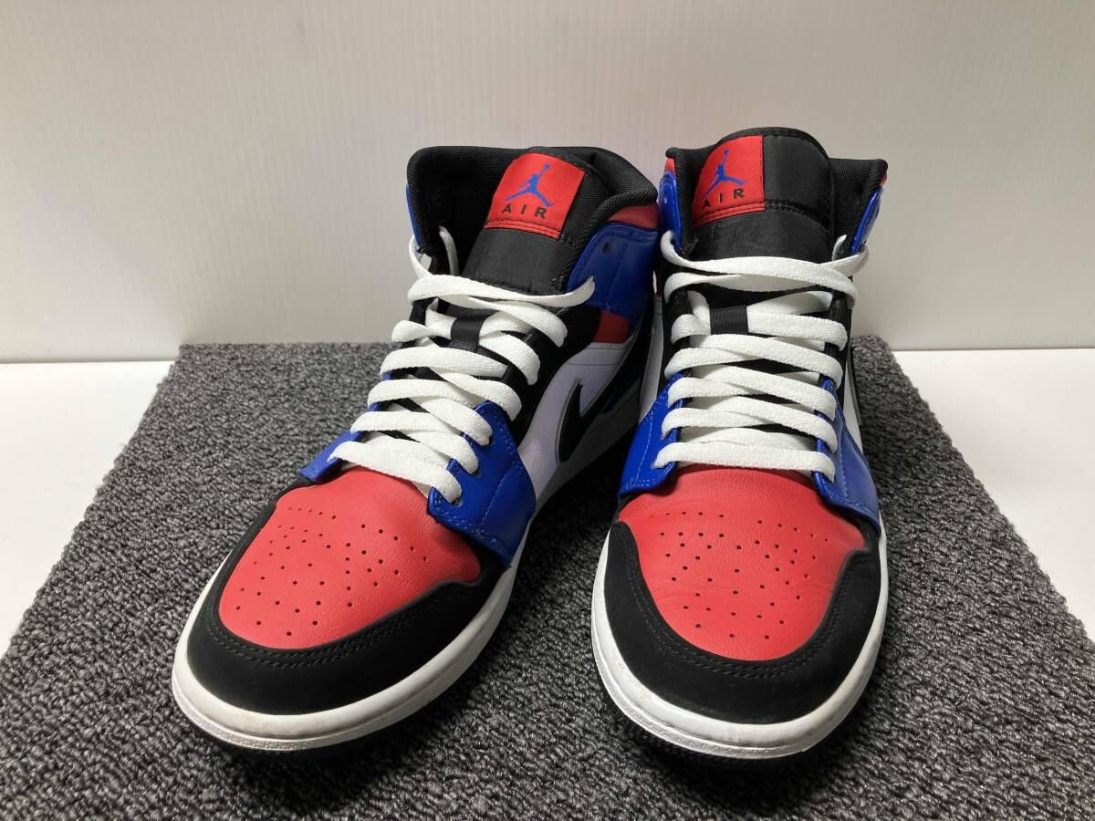 NIKE ナイキ 554724-124 サイズ27cm AIR JORDAN 1 MID ブルー×レッド ハイカットスニーカー